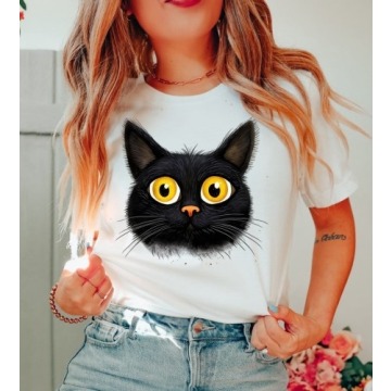 koszulka z czarnym kotem kot1