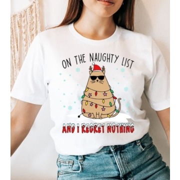 damska koszulka ze świątecznym motywem merry12
