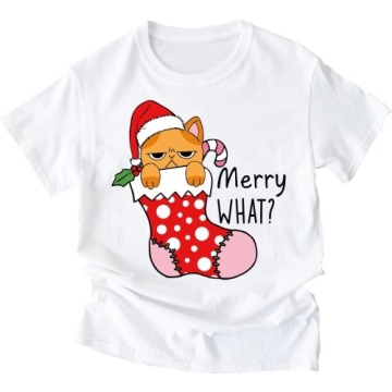 damska koszulka ze świątecznym motywem merry15