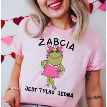 fajna damska koszulka na prezent żabcia jest tylko jedna - kolor różowy