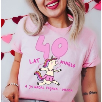 damska koszulka na 40 lat - kolor różowy