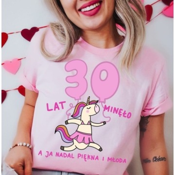 damska koszulka na 30 lat - kolor różowy