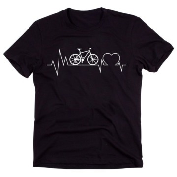 Koszulka z rowerem dla rowerzysty ekg rower