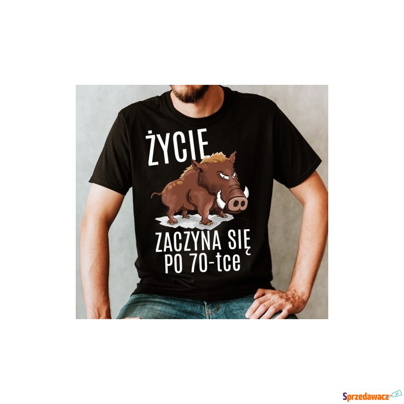 koszulka życie zaczyna się po 70 - na 70 urodziny - Bluzki, koszulki - Białystok