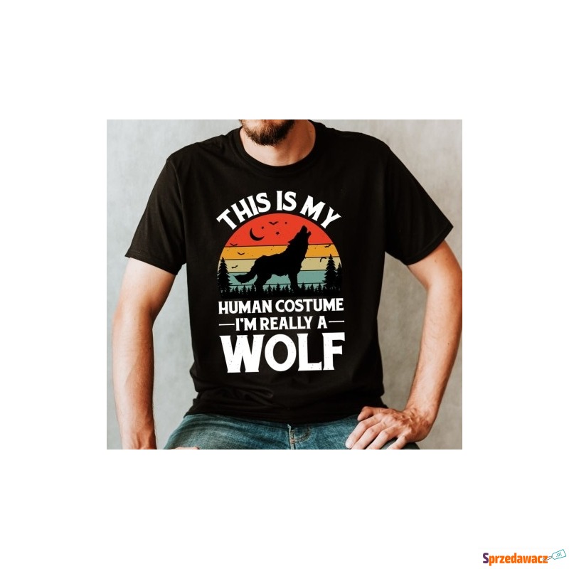 fajna męska koszulka z wilkiem - Bluzki, koszulki - Legnica