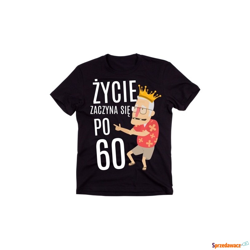 męska koszulka na 60 urodziny ŻYCIE ZACZYNA SIĘ... - Bluzki, koszulki - Wrocław