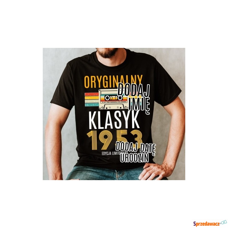 Męska koszulka na z imieniem i datą na urodziny - Bluzki, koszulki - Kołobrzeg