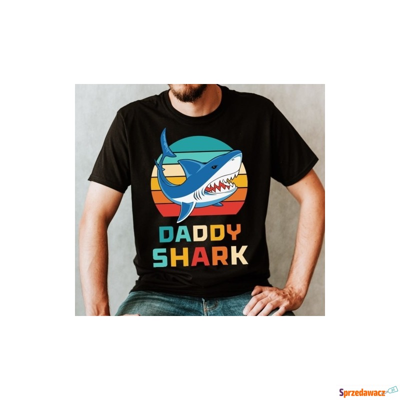 koszulka dla taty na dzień ojca daddy shark - Bluzki, koszulki - Wrocław