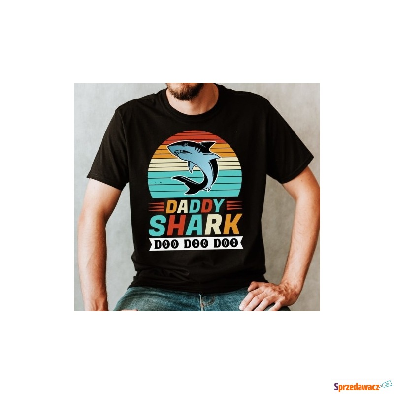 koszulka dla taty na dzień ojca daddy shark - Bluzki, koszulki - Kraków