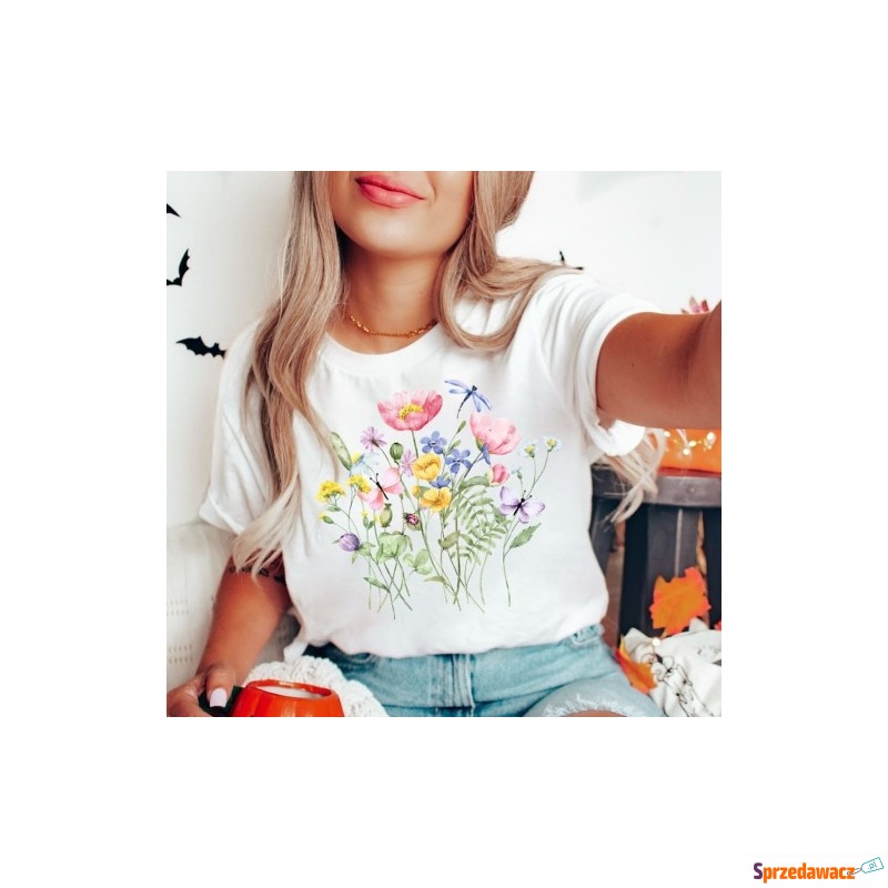 koszulka z kwiatami polnymi/łąkowymi kwiat1 - Bluzki, koszule - Legnica