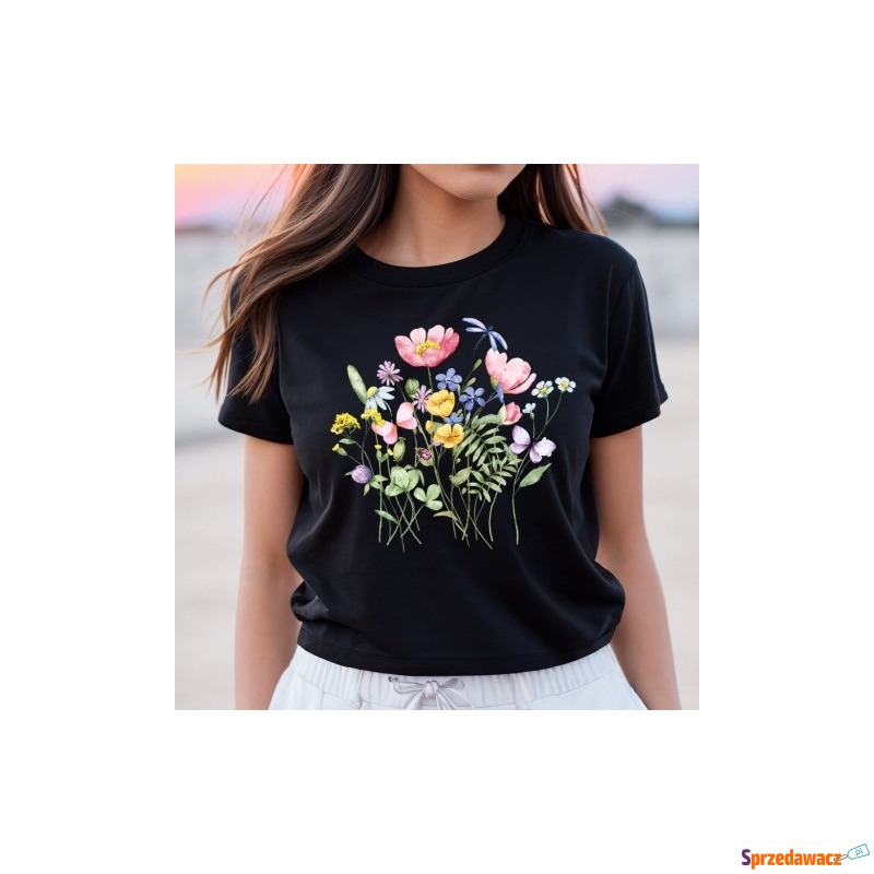 koszulka w kwiaty kwiat1 - Bluzki, koszule - Słupsk