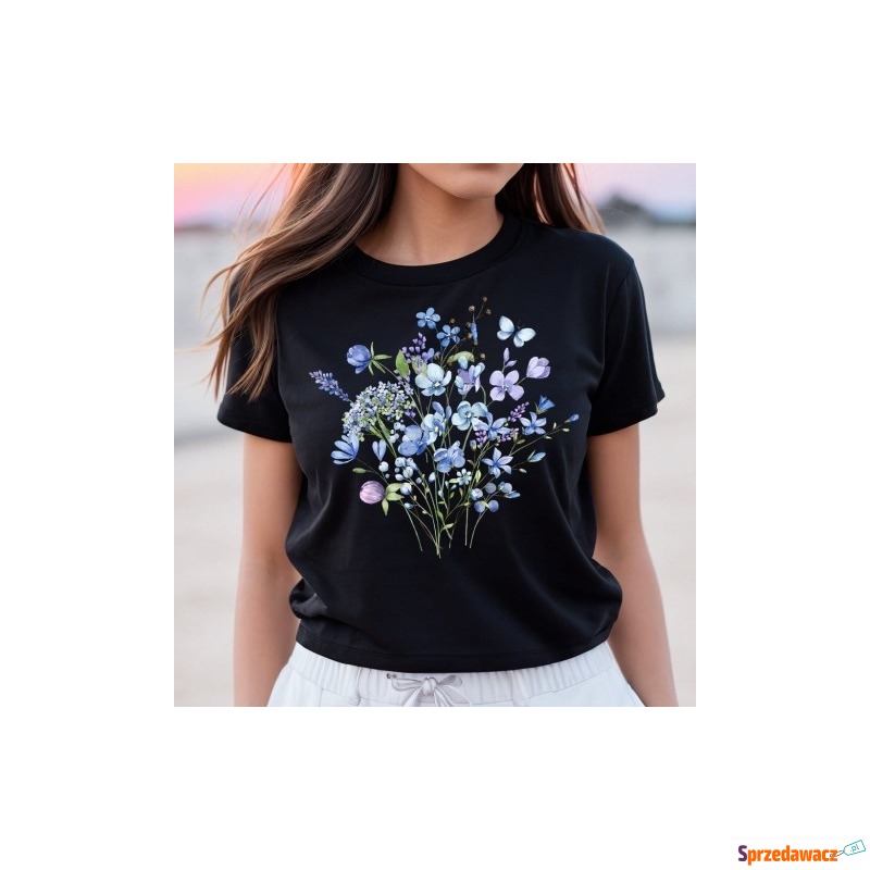 koszulka w kwiaty kwiat6 - Bluzki, koszule - Sieradz
