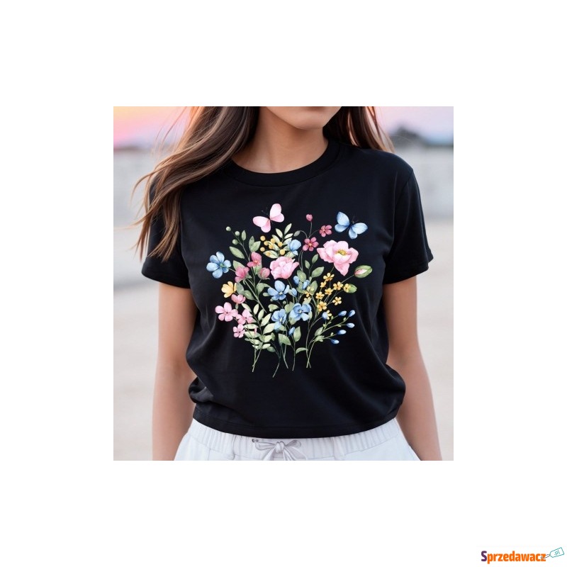 koszulka w kwiaty kwiat5 - Bluzki, koszule - Leszno