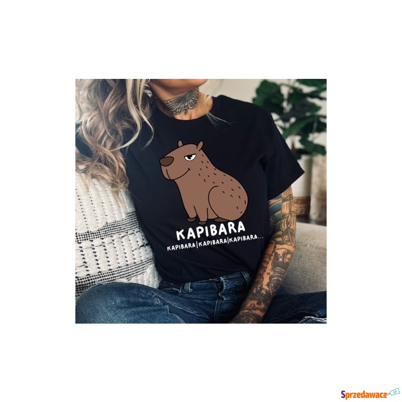 śmieszna koszulka z kapibarą - Bluzki, koszule - Głogów