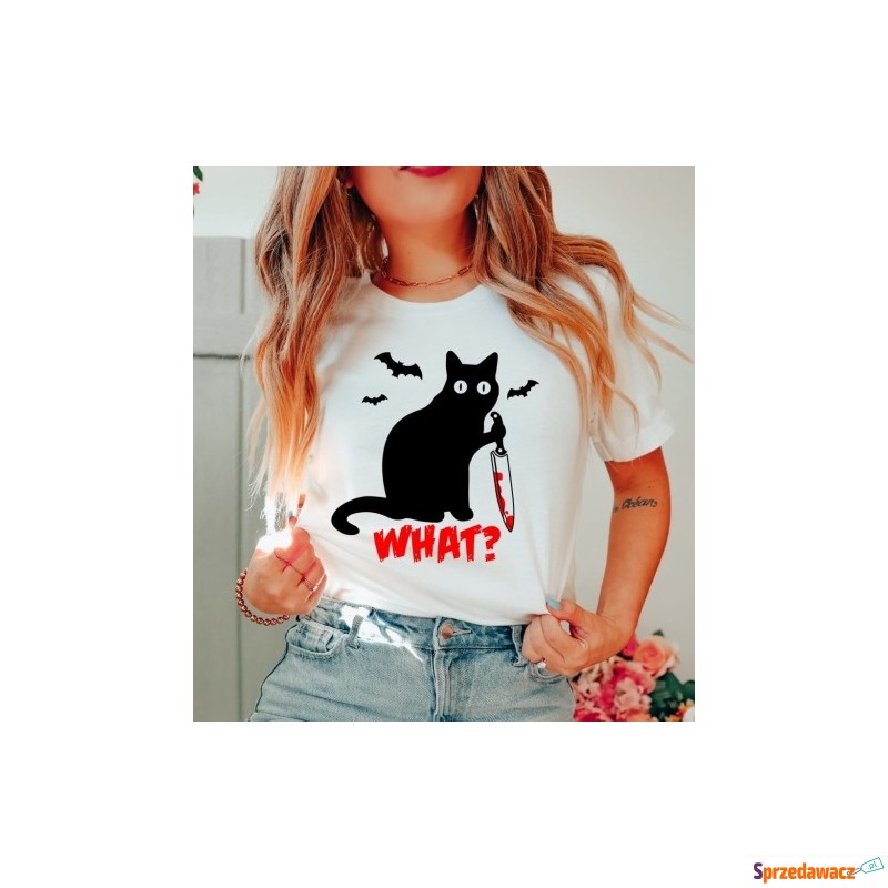 fajna damska koszulka z kotem what ? - Bluzki, koszule - Tychy