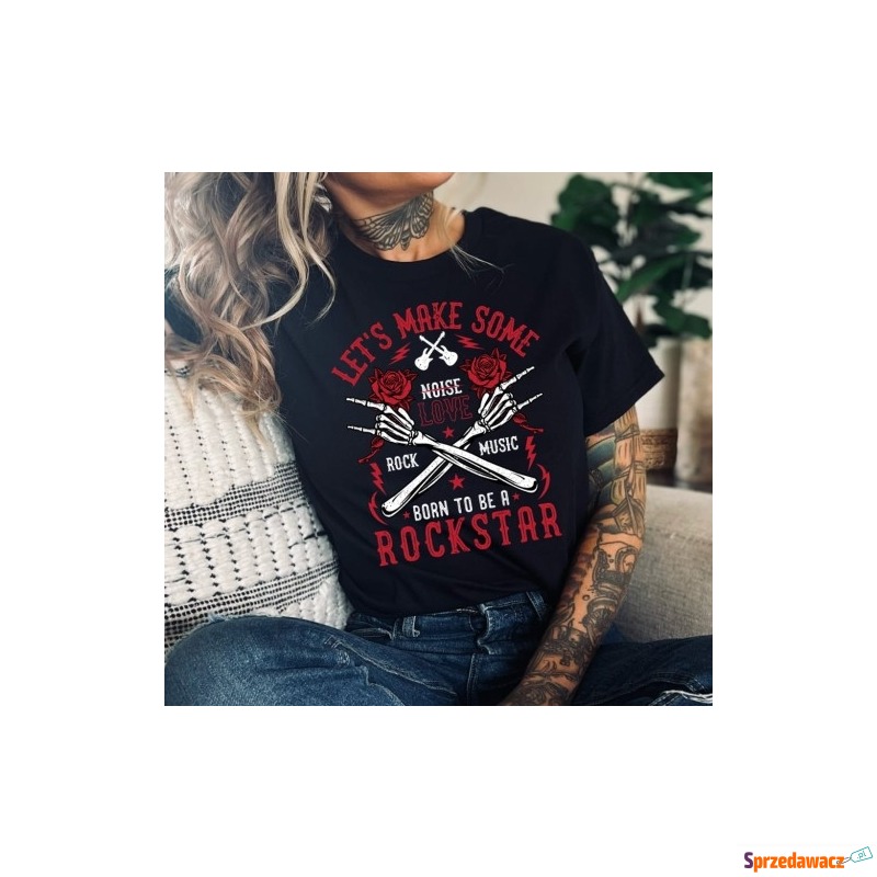 damska koszulka rock and roll - damska koszulka... - Bluzki, koszule - Płock