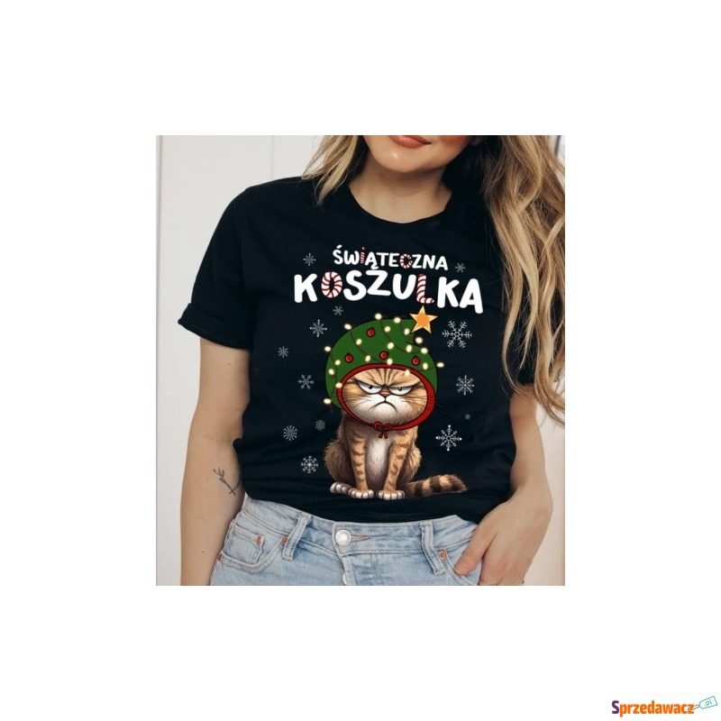 śmieszna damska koszulka na święta świąteczna... - Bluzki, koszule - Bydgoszcz