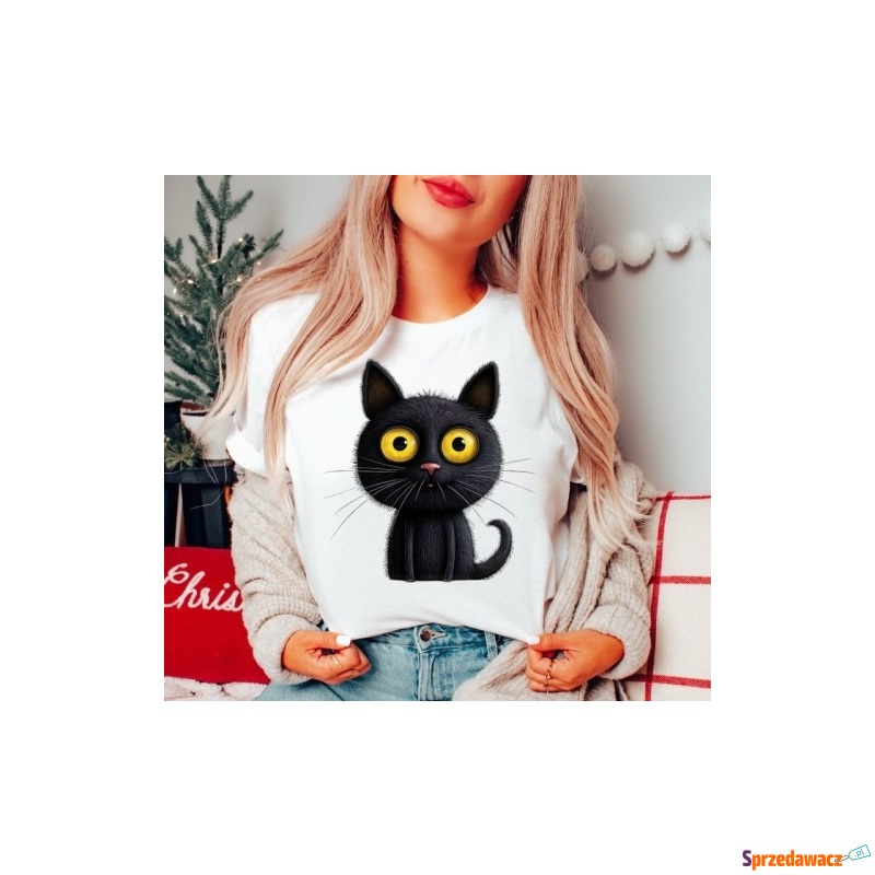 koszulka z czarnym kotem kot7 - Bluzki, koszule - Olsztyn