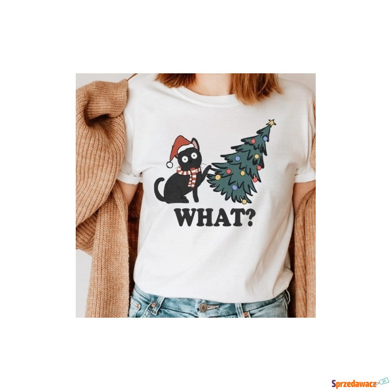 damska koszulka ze świątecznym motywem WHAT - Bluzki, koszule - Przemyśl