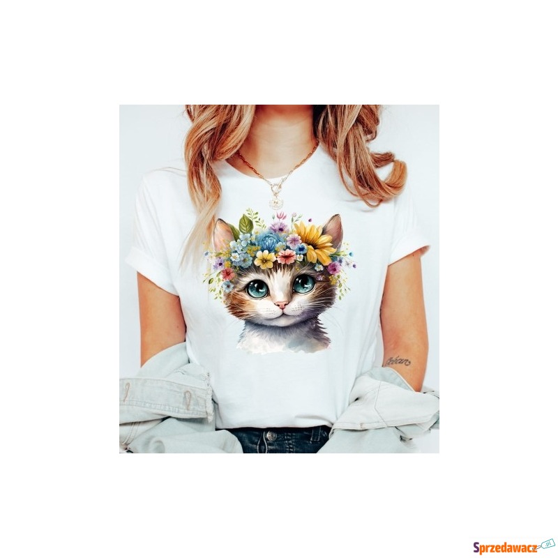 Damska koszulka z kotem wzór kotek5 - Bluzki, koszule - Bytom