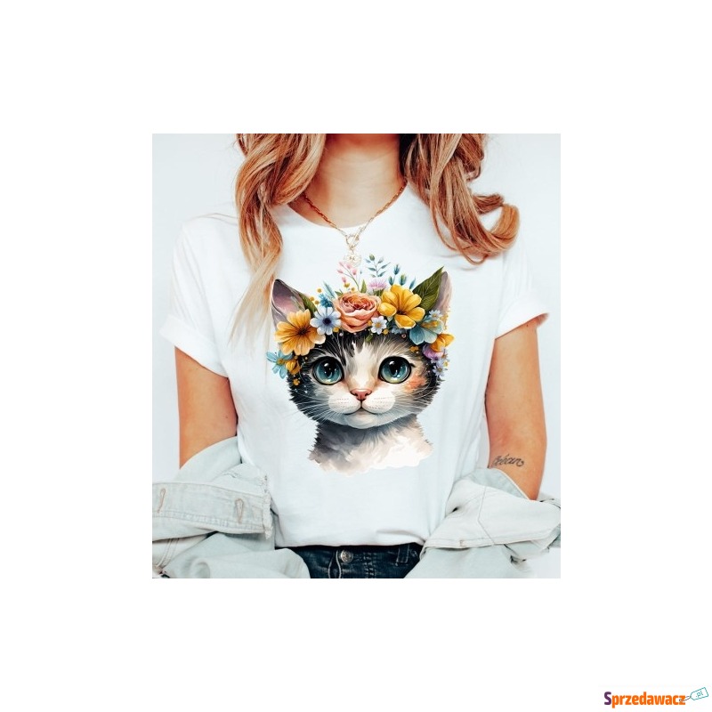 Damska koszulka z kotem wzór kotek6 - Bluzki, koszule - Ostrowiec Świętokrzyski