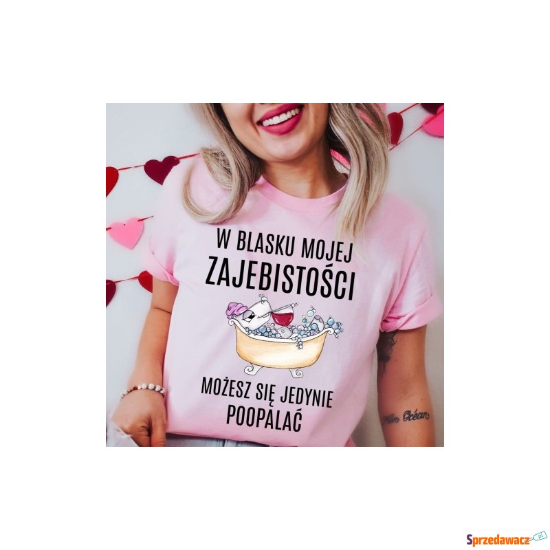 fajna damska koszulka na prezent - kolor różowy... - Bluzki, koszule - Piaseczno