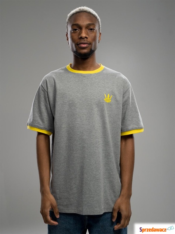 T-Shirt Męski Jigga Wear Contrast Szary / Żółty - Bluzki, koszulki - Sochaczew