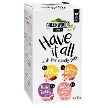 Mieszany pakiet próbny Greenwoods Joy, 6 x 85 g - Mix: 4 smaki