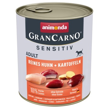 Megapakiet animonda GranCarno Adult Sensitive, 24 x 800 g - Kurczak i ziemniaki