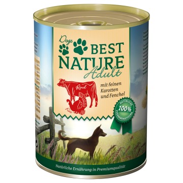Best Nature Dog Adult 6 x 400 g - Indyk, wołowina i marchew