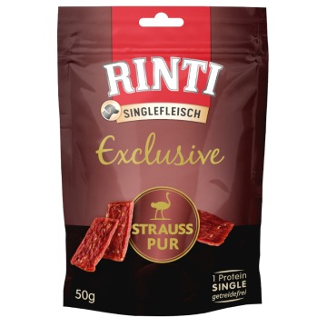 RINTI Singlefleisch Exclusive Snack, 50 g - Struś, 50 g