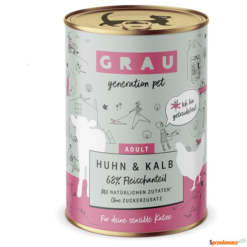 GRAU Schlemmertopfchen, 6 x 400 g, bez zbóż -... - Karmy dla kotów - Koszalin