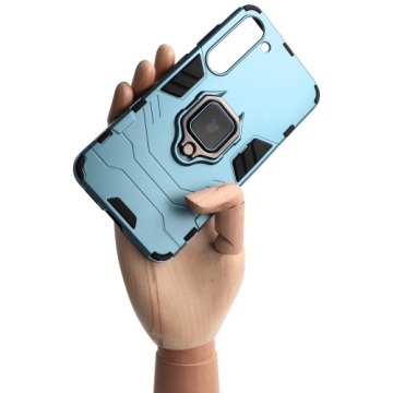 Etui Bizon Case Armor Ring do Galaxy S23 Plus, niebieskie