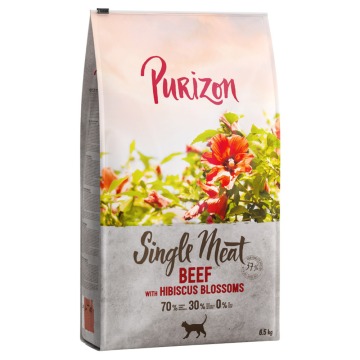 6,5 kg  / 2 x 2,5 kg Purizon, sucha karma w super cenie! - Single Meat, wołowina z kwiatami hibiskus