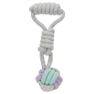 Trixie Junior piłka z węzłem na sznurku, zabawka dla psa  - Ok. dł.: 23 cm, Ø 6 cm