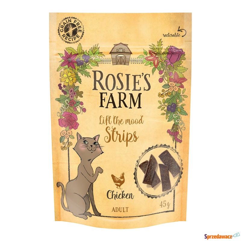 Rosie's Farm Snack "Strips", kurczak - 3 x 45... - Przysmaki dla kotów - Płock