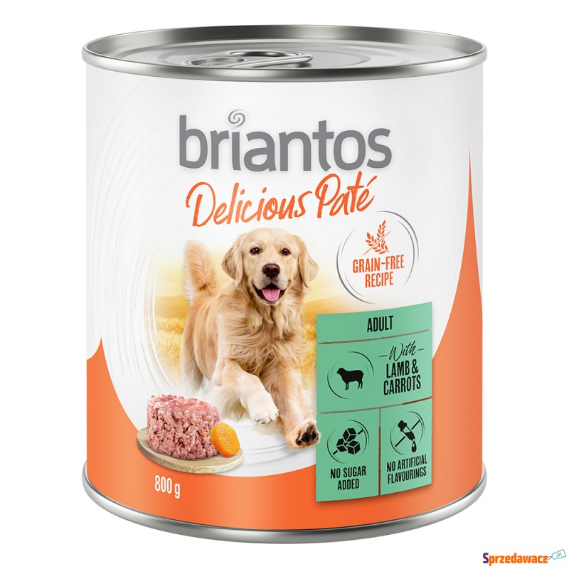 Briantos Delicious Paté, 6 x 800 g - Jagnięcina... - Karmy dla psów - Łódź