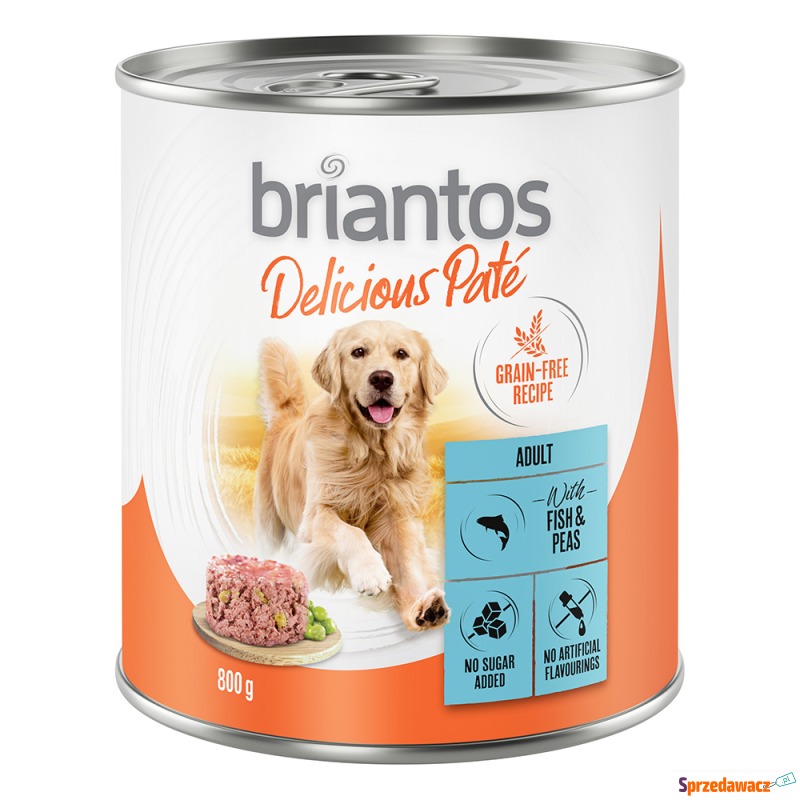 Briantos Delicious Paté, 6 x 800 g - Ryba i groch - Karmy dla psów - Włocławek