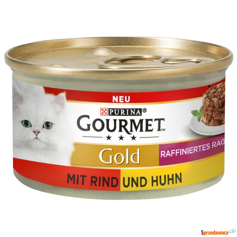 Gourmet Gold Ragout, w sosie, 12 x 85 g - Woł... - Karmy dla kotów - Wałbrzych