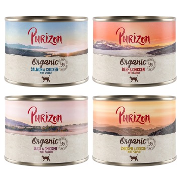 Korzystny pakiet Purizon Organic, 24 x 200 g - Pakiet mieszany (4 smaki)