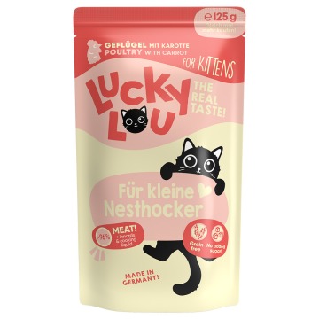 Lucky Lou Kitten 48 x 125 g - Drób
