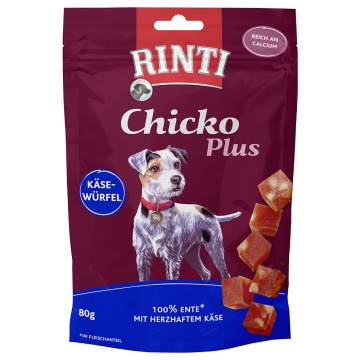 RINTI Chicko Plus, ser i kawałki kaczki - 12 x 80 g