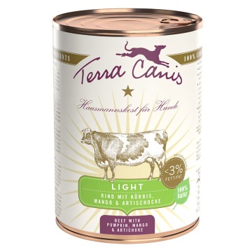 Terra Canis Light, 6 x 400 g - Wołowina z dynią, mango i karczochami