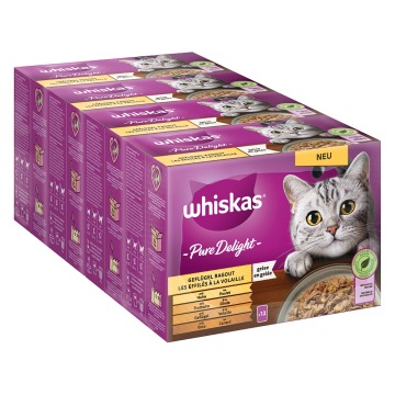 Pakiet Whiskas Pure Delight, saszetki, 48 x 85 g - Pakiet drobiowy: Ragout w galarecie