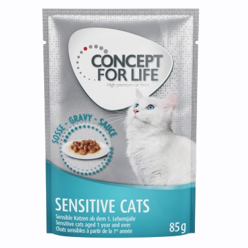 30 zł taniej! Concept for Life, karma mokra dla kota, 48 x 85 g - Sensitive Cats w sosie