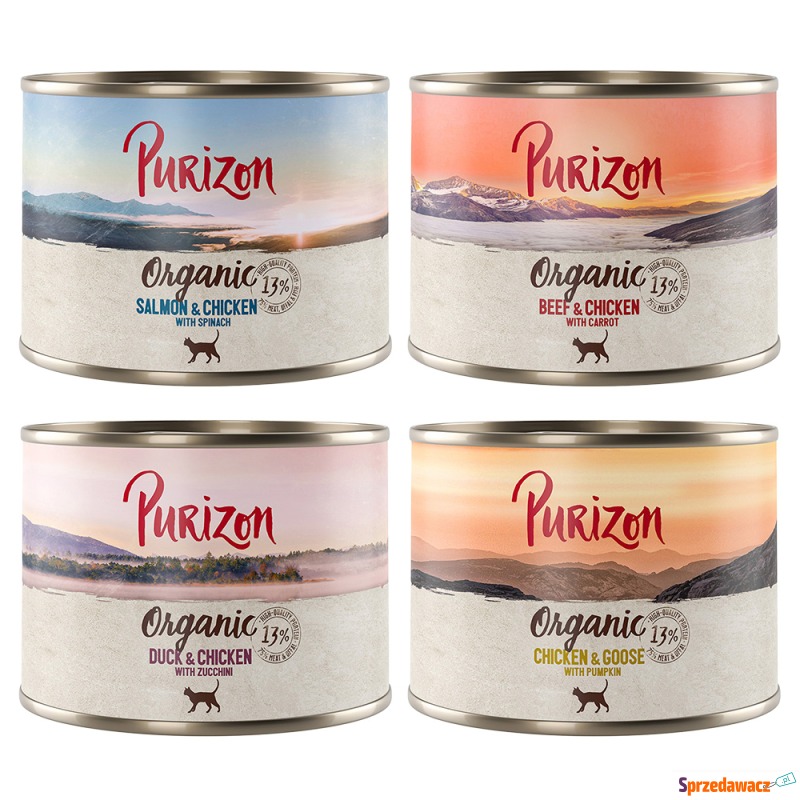 Purizon Organic, 6 x 200 g - Pakiet mieszany (4... - Karmy dla kotów - Kwidzyn