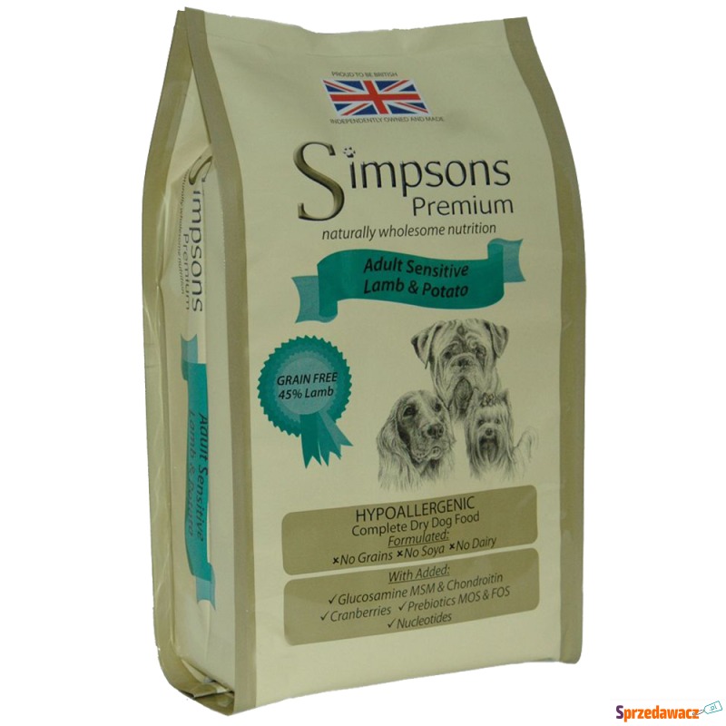 Dwupak Simpson Premium, 2 x 12 kg  - Sensitive... - Karmy dla psów - Koszalin