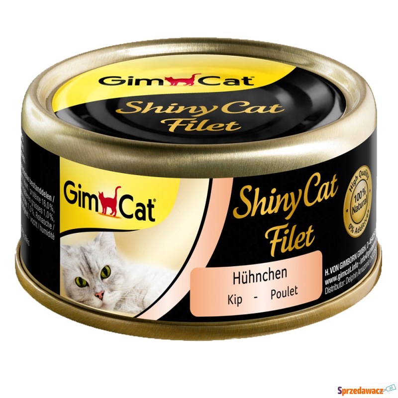 GimCat ShinyCat, w bulionie 6 x 70 g - Kurczak - Karmy dla kotów - Suwałki