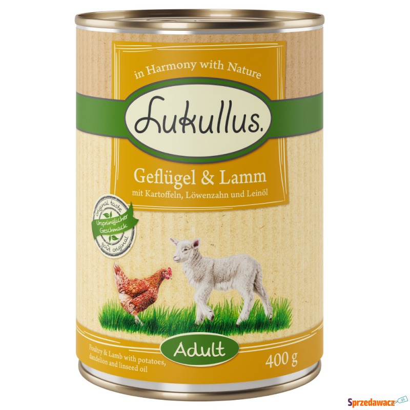 Lukullus Natural, bez zbóż, 6 x 400 g  - Drób... - Karmy dla psów - Kiełpino