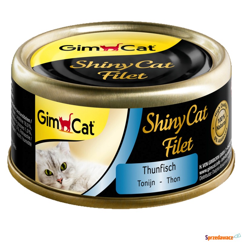 GimCat ShinyCat, w bulionie 6 x 70 g - Tuńczyk - Karmy dla kotów - Leszno
